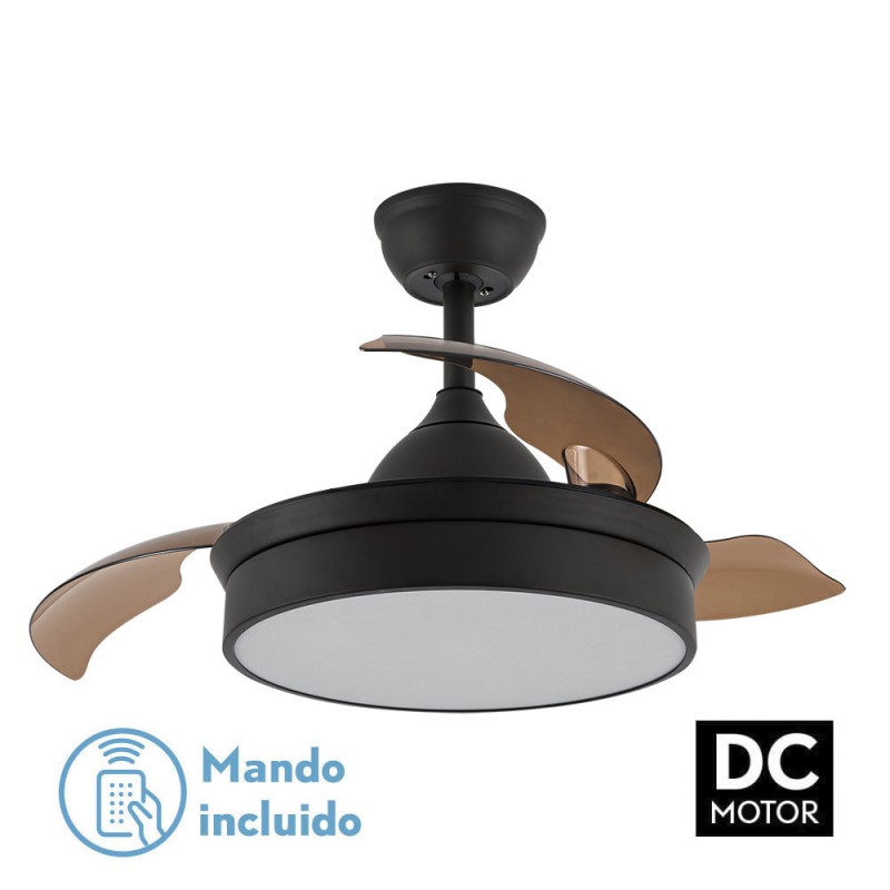 Ventilador Dc Cala Marron 48w 4800lm 3Asp.desp. 91d 3000-4000-6000k Remoto, Temporizador Y Memoria